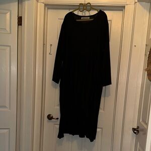 Elegant Black Linen Dress XL